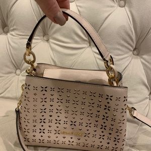 Michael Kors Pink Satchel with Flower Cut-outs